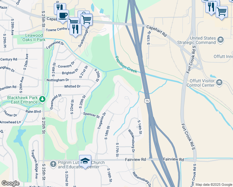 map of restaurants, bars, coffee shops, grocery stores, and more near 13406 Tregaron Circle in Bellevue