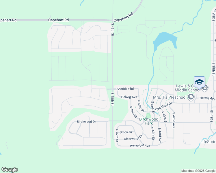 map of restaurants, bars, coffee shops, grocery stores, and more near 4806 Sheridan Road in Papillion