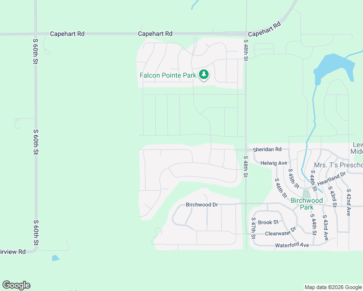map of restaurants, bars, coffee shops, grocery stores, and more near 5204 Sheridan Road in Papillion