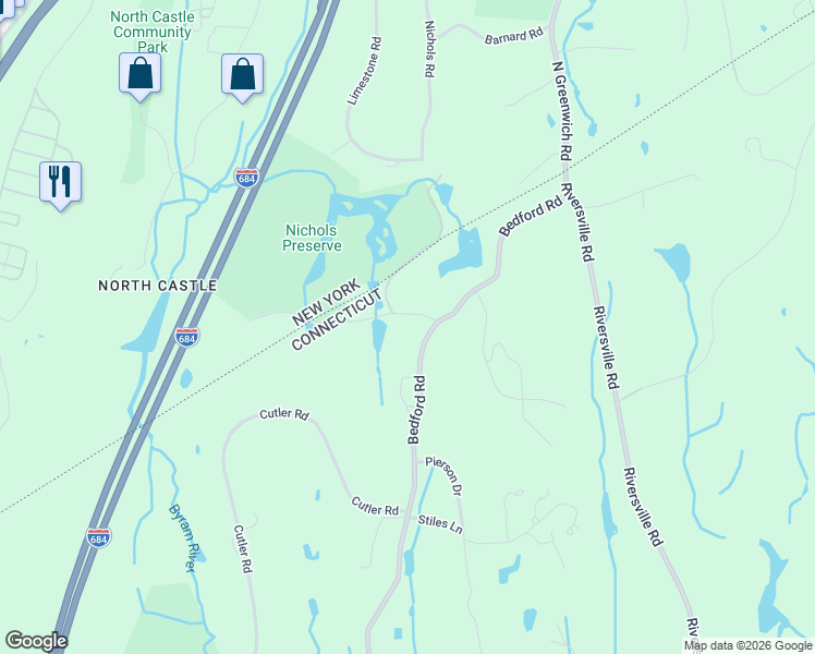 map of restaurants, bars, coffee shops, grocery stores, and more near 210 Bedford Road in Greenwich