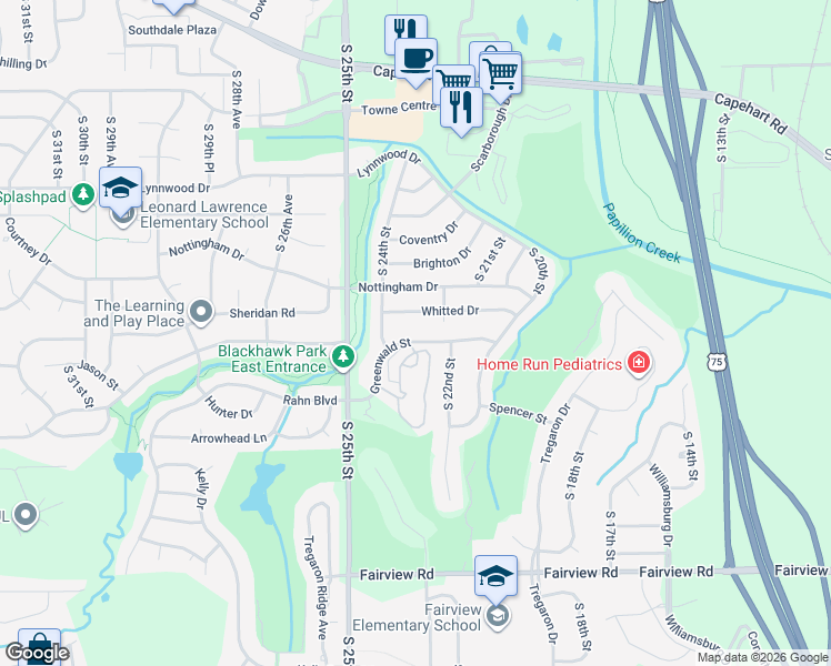 map of restaurants, bars, coffee shops, grocery stores, and more near 2302 Greenwald Street in Bellevue