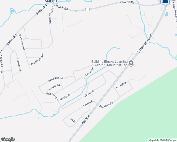 map of restaurants, bars, coffee shops, grocery stores, and more near 7 Colony Drive in Mountain Top