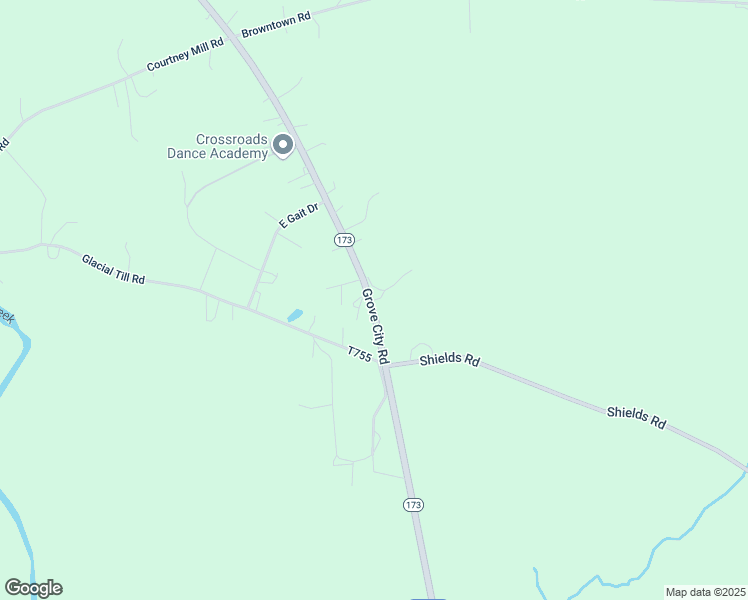 map of restaurants, bars, coffee shops, grocery stores, and more near 614 Pennsylvania 173 in Slippery Rock
