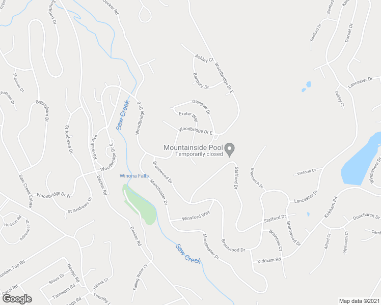 map of restaurants, bars, coffee shops, grocery stores, and more near Exeter Court in Pike County