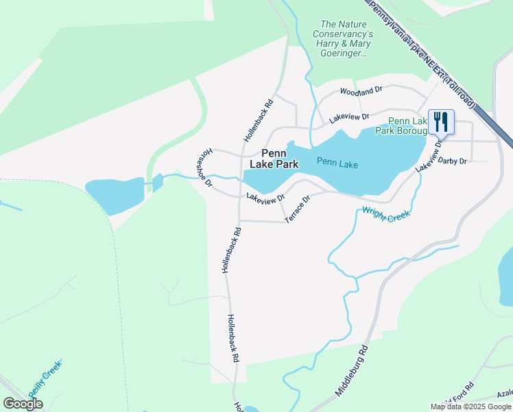 map of restaurants, bars, coffee shops, grocery stores, and more near 113 Terrace Dr in White Haven