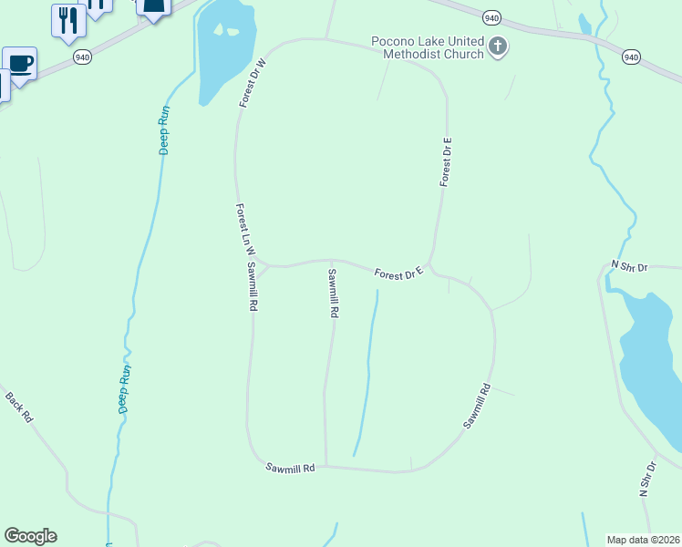 map of restaurants, bars, coffee shops, grocery stores, and more near 194 Wadi Road in Monroe County