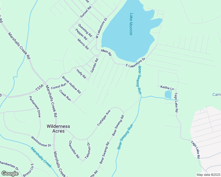 map of restaurants, bars, coffee shops, grocery stores, and more near 6639 Delilah Road in East Stroudsburg