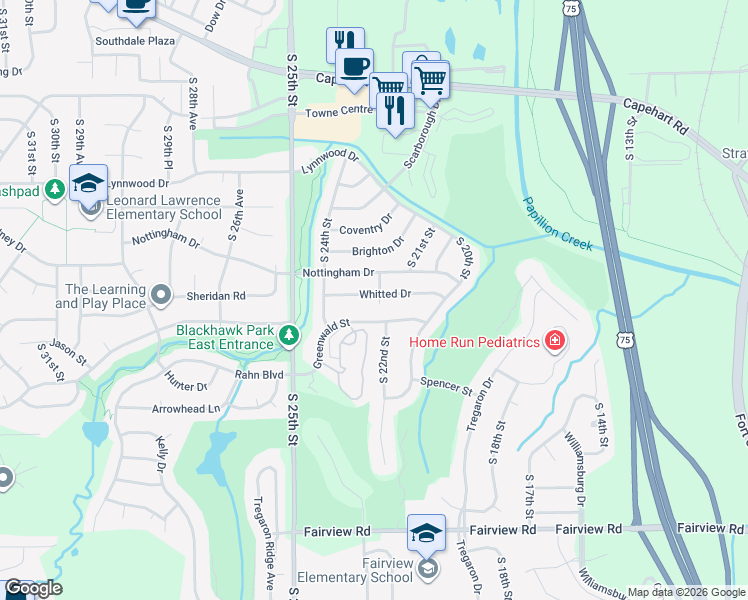 map of restaurants, bars, coffee shops, grocery stores, and more near 2302 Greenwald Street in Bellevue