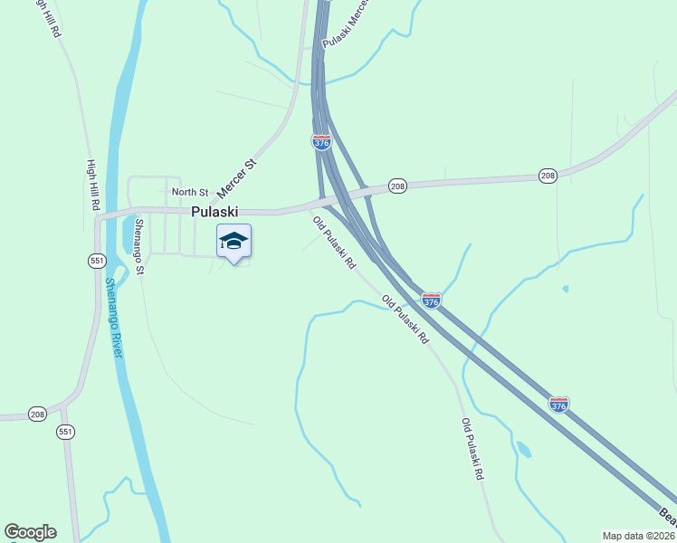 map of restaurants, bars, coffee shops, grocery stores, and more near 6523 Old Pulaski Road in New Wilmington