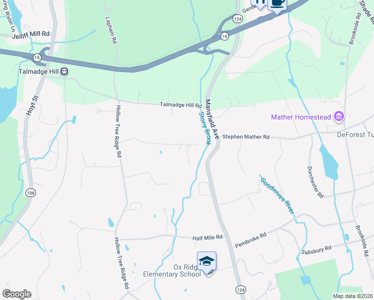 map of restaurants, bars, coffee shops, grocery stores, and more near 20 Indian Spring Trail in Darien