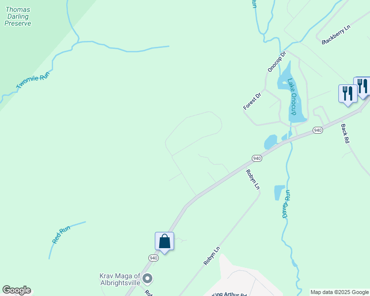 map of restaurants, bars, coffee shops, grocery stores, and more near South Oregon Trail in Monroe County