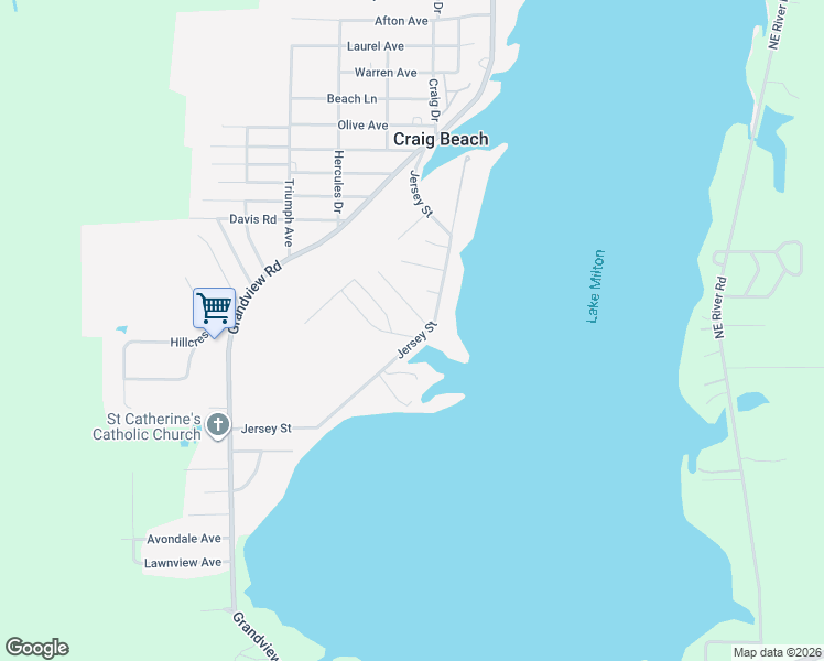 map of restaurants, bars, coffee shops, grocery stores, and more near 17514 Kenmore Road in Lake Milton