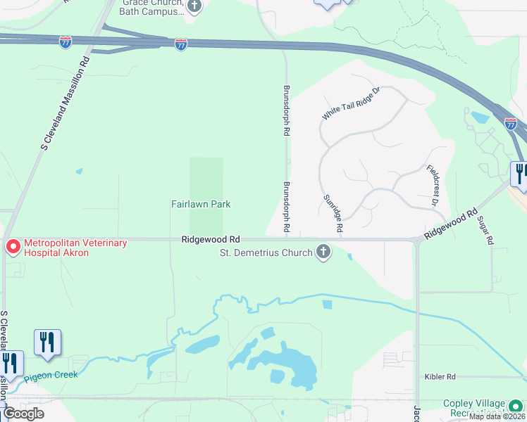 map of restaurants, bars, coffee shops, grocery stores, and more near 882 Brunsdorph Road in Fairlawn