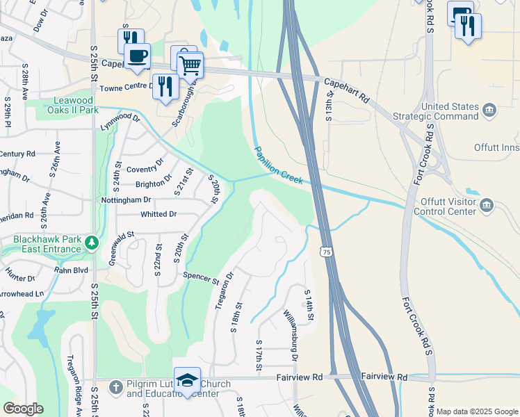 map of restaurants, bars, coffee shops, grocery stores, and more near 13308 Lochmoor Circle in Bellevue