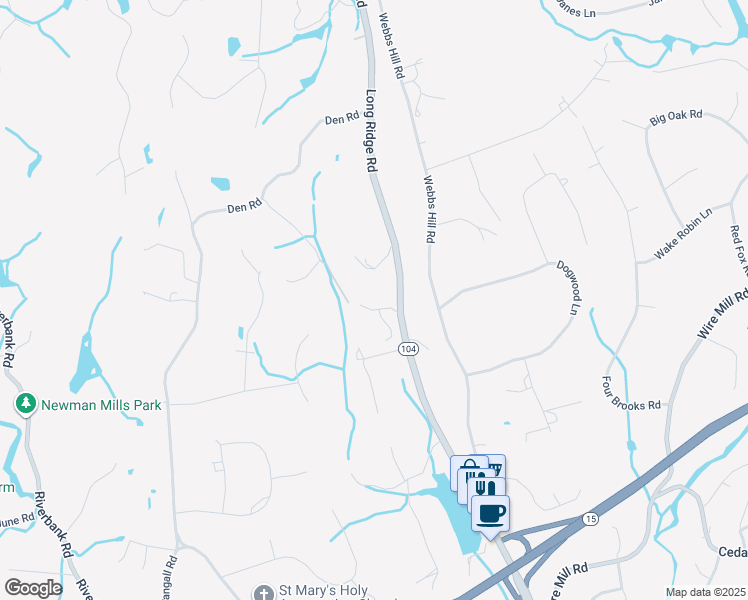 map of restaurants, bars, coffee shops, grocery stores, and more near 1286 Long Ridge Road in Stamford