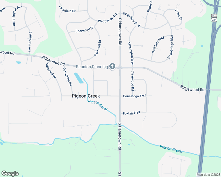 map of restaurants, bars, coffee shops, grocery stores, and more near 877 Fawn Meadows Drive in Akron