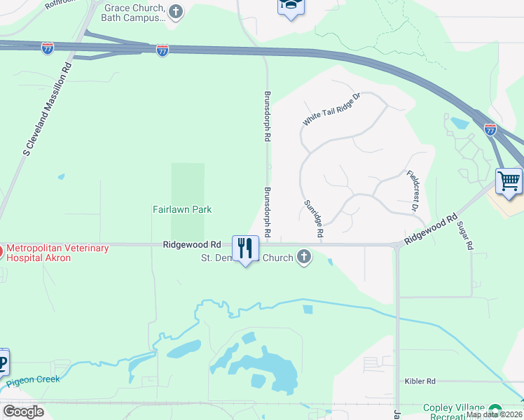 map of restaurants, bars, coffee shops, grocery stores, and more near 882 Brunsdorph Road in Fairlawn