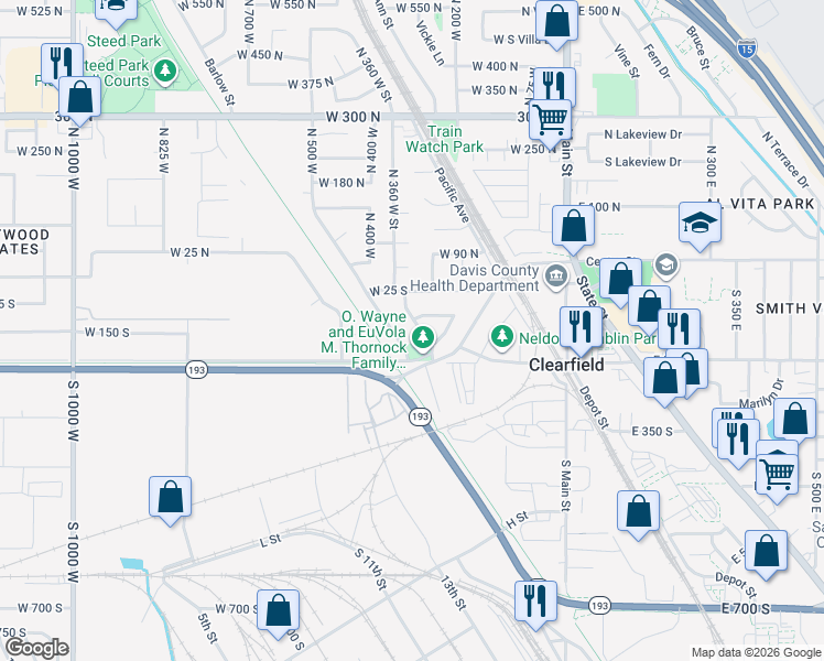 map of restaurants, bars, coffee shops, grocery stores, and more near 101 350 West Street in Clearfield