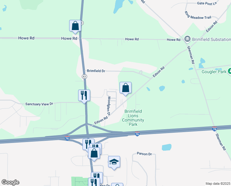 map of restaurants, bars, coffee shops, grocery stores, and more near 1318 Cedarwood Drive in Kent