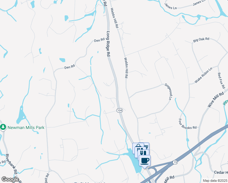 map of restaurants, bars, coffee shops, grocery stores, and more near 1286 Long Ridge Road in Stamford