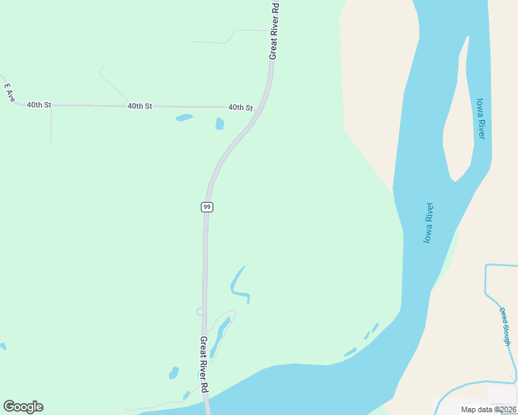 map of restaurants, bars, coffee shops, grocery stores, and more near 3556 County Road 99 in Wapello