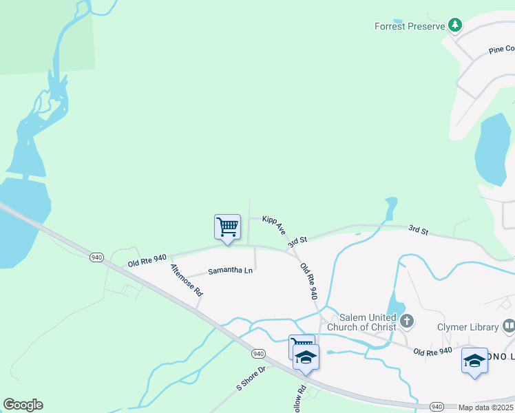map of restaurants, bars, coffee shops, grocery stores, and more near 2326 Megargle Lane in Pocono Pines