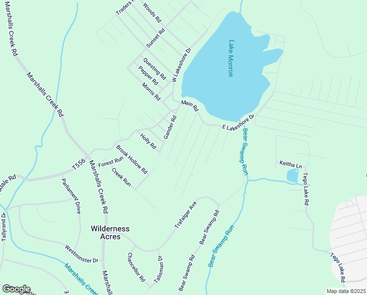 map of restaurants, bars, coffee shops, grocery stores, and more near 6233 Birch Road in East Stroudsburg