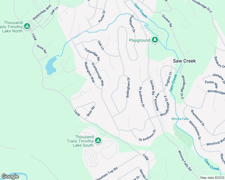 map of restaurants, bars, coffee shops, grocery stores, and more near 218 Bellingham Drive in Bushkill