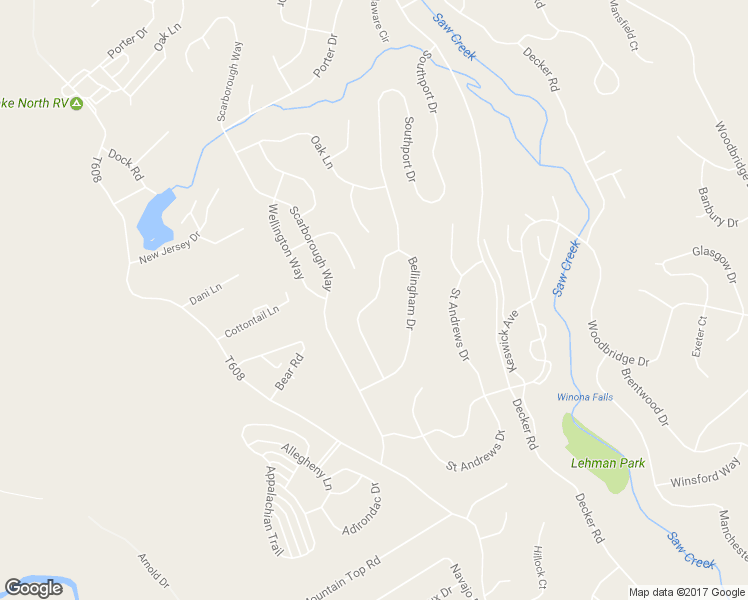 map of restaurants, bars, coffee shops, grocery stores, and more near 2274 Bellingham Drive in East Stroudsburg