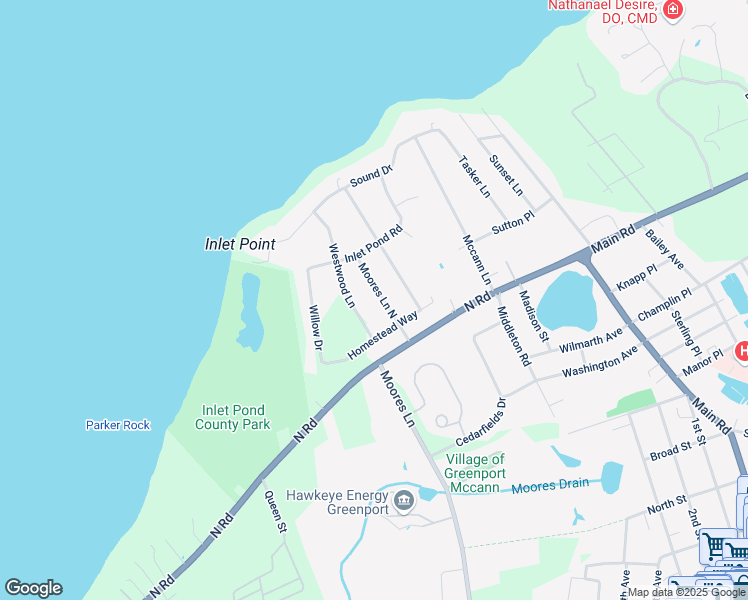 map of restaurants, bars, coffee shops, grocery stores, and more near 475 Moores Lane North in Greenport