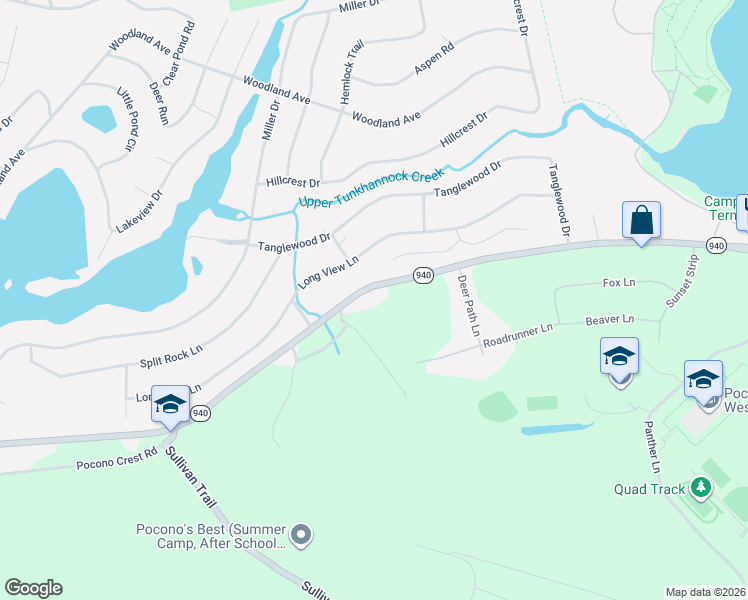 map of restaurants, bars, coffee shops, grocery stores, and more near 2286 Pennsylvania 940 in Pocono Summit