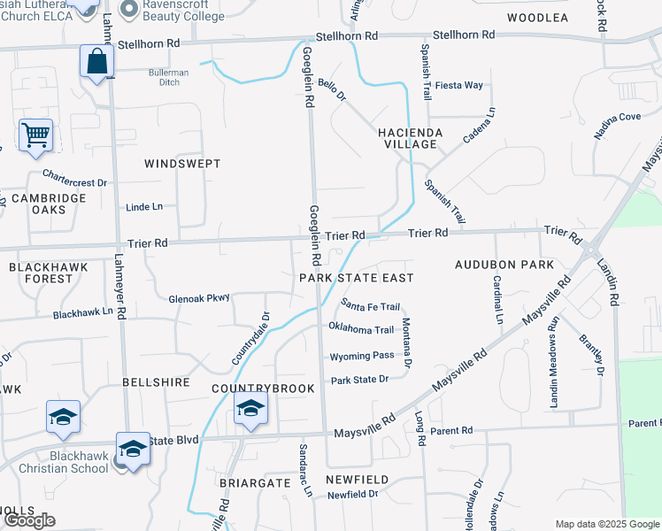 map of restaurants, bars, coffee shops, grocery stores, and more near 3706 Goeglein Road in Fort Wayne