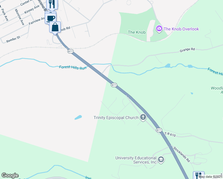 map of restaurants, bars, coffee shops, grocery stores, and more near in Mount Pocono