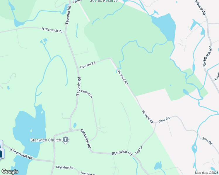 map of restaurants, bars, coffee shops, grocery stores, and more near 40 Howard Road in Greenwich