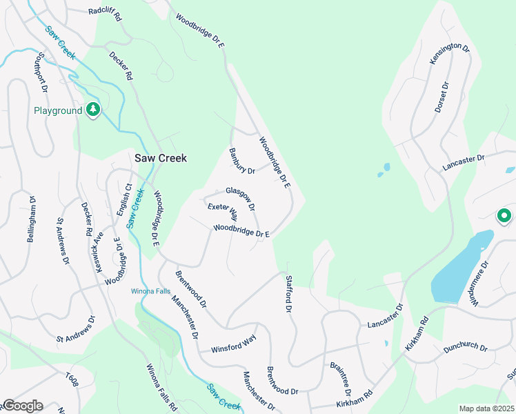 map of restaurants, bars, coffee shops, grocery stores, and more near 2120 Glasgow Drive in Saw Creek