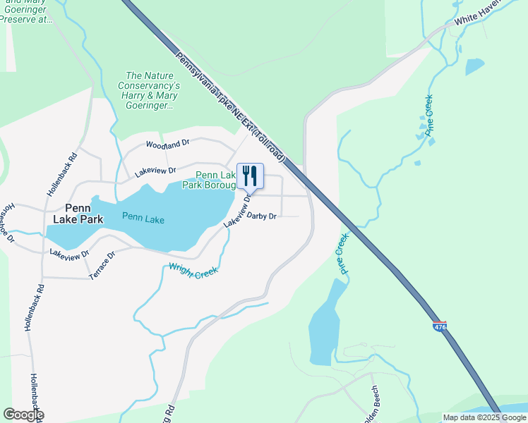 map of restaurants, bars, coffee shops, grocery stores, and more near 28 Darby Drive in White Haven