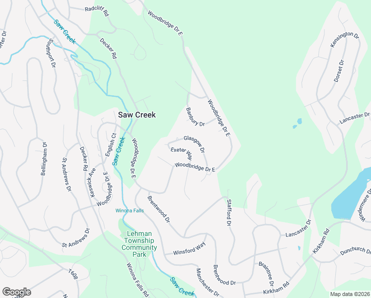 map of restaurants, bars, coffee shops, grocery stores, and more near 192 Saw Creek Estate in Bushkill