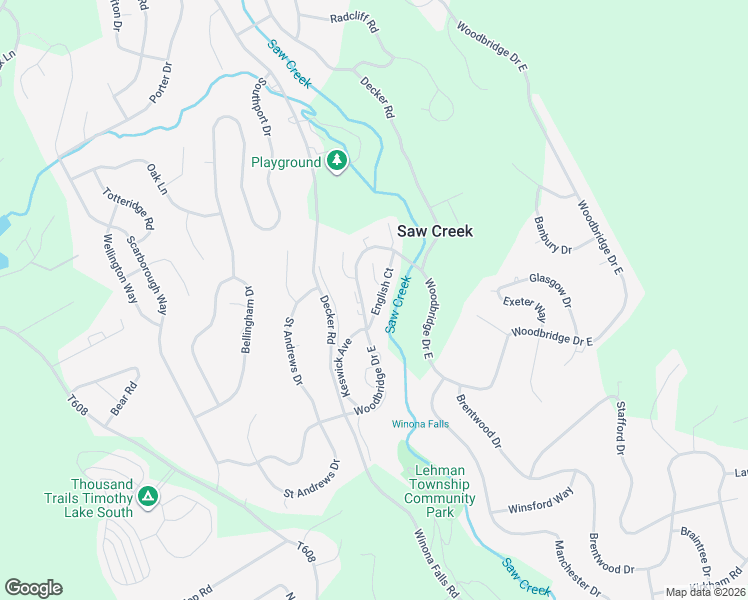 map of restaurants, bars, coffee shops, grocery stores, and more near 110 Falls Circle in Bushkill