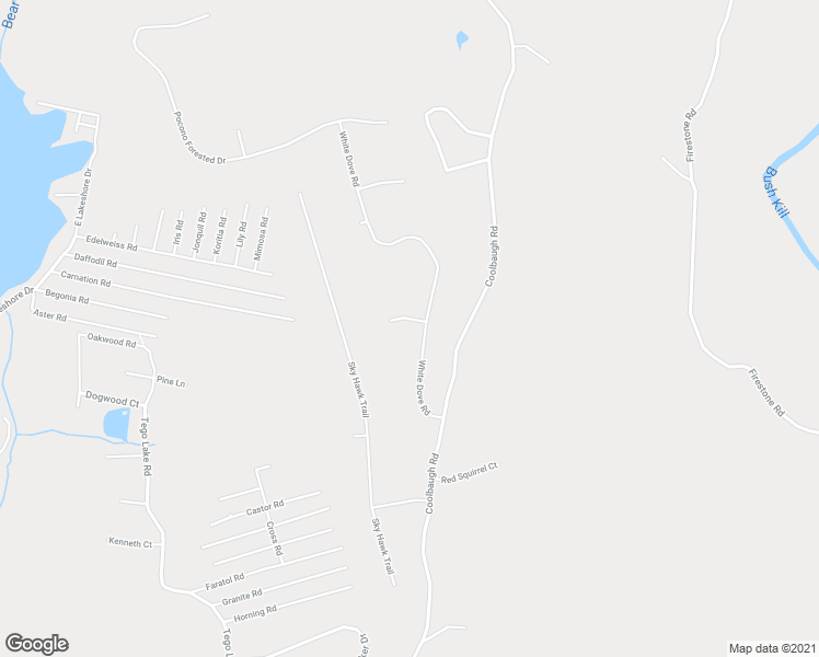 map of restaurants, bars, coffee shops, grocery stores, and more near Red Oak Court in East Stroudsburg