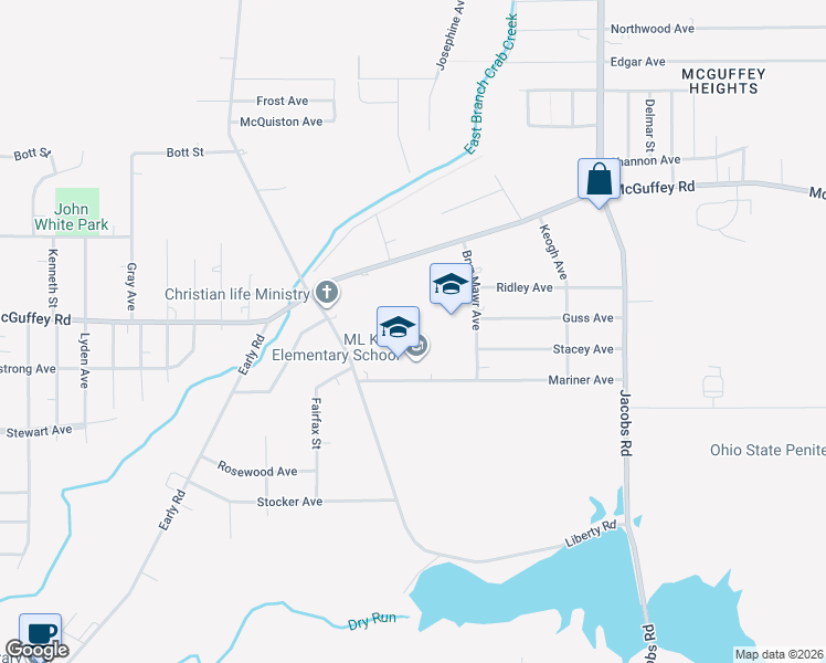 map of restaurants, bars, coffee shops, grocery stores, and more near 940 Bryn Mawr Avenue in Youngstown