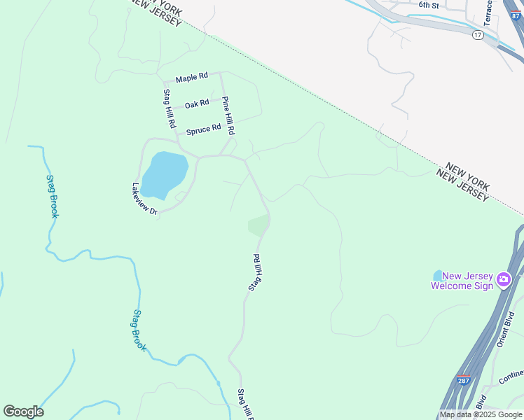 map of restaurants, bars, coffee shops, grocery stores, and more near 12 Stag Hill Road in Mahwah