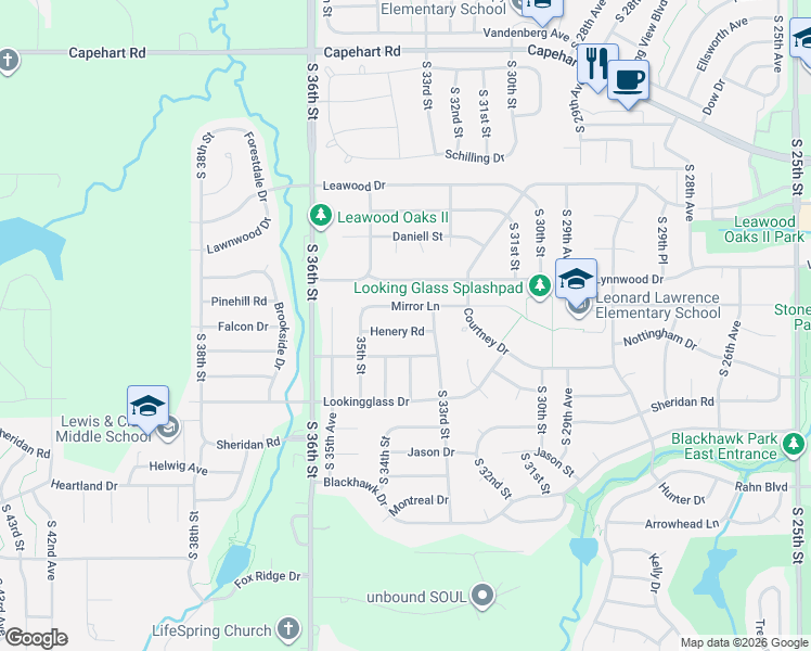 map of restaurants, bars, coffee shops, grocery stores, and more near 3402 Henery Road in Bellevue