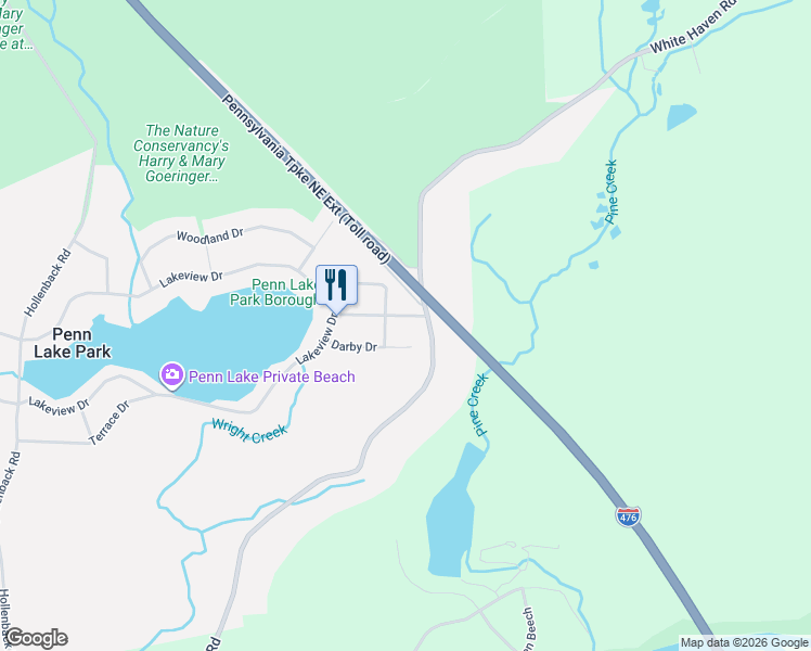 map of restaurants, bars, coffee shops, grocery stores, and more near 264 Pin Oak Dr in White Haven