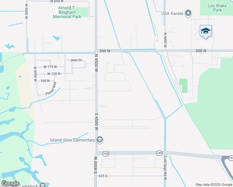 map of restaurants, bars, coffee shops, grocery stores, and more near 4371 West 25 South in West Point