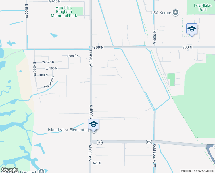 map of restaurants, bars, coffee shops, grocery stores, and more near 4371 West 25 South in West Point