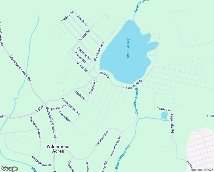 map of restaurants, bars, coffee shops, grocery stores, and more near 6215 Birch Road in East Stroudsburg