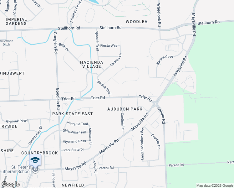 map of restaurants, bars, coffee shops, grocery stores, and more near 3901 Vida Drive in Fort Wayne