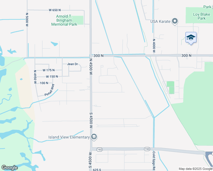 map of restaurants, bars, coffee shops, grocery stores, and more near 4354 West 25 South in West Point