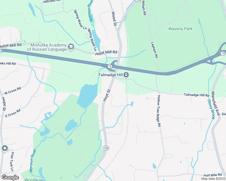 map of restaurants, bars, coffee shops, grocery stores, and more near 736 Old Stamford Road in New Canaan
