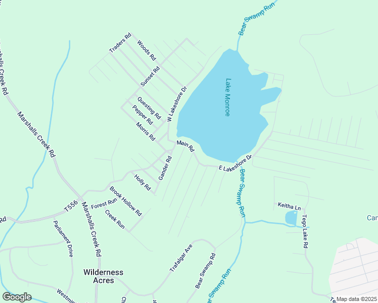 map of restaurants, bars, coffee shops, grocery stores, and more near Ash Rd in East Stroudsburg